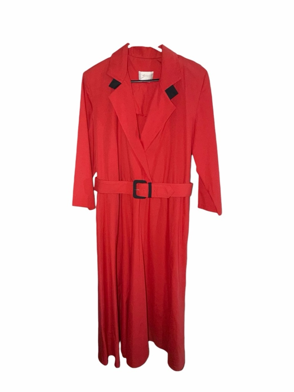 Vintage Seret Dress Early 80’s 1980’s Bright Orange Red Collared Belt Size 15/16